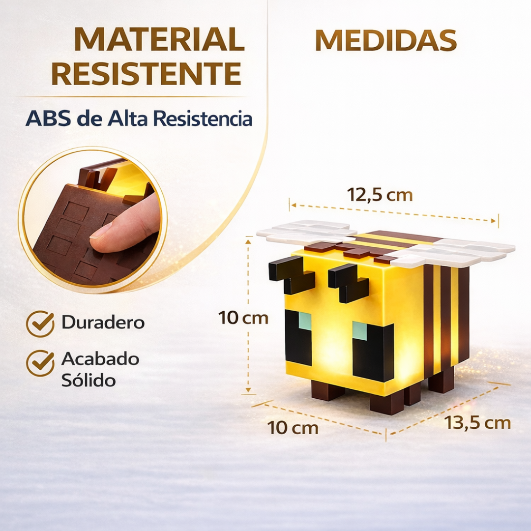 Lámpara Abeja Minecraft 3D Decorativa Gamer